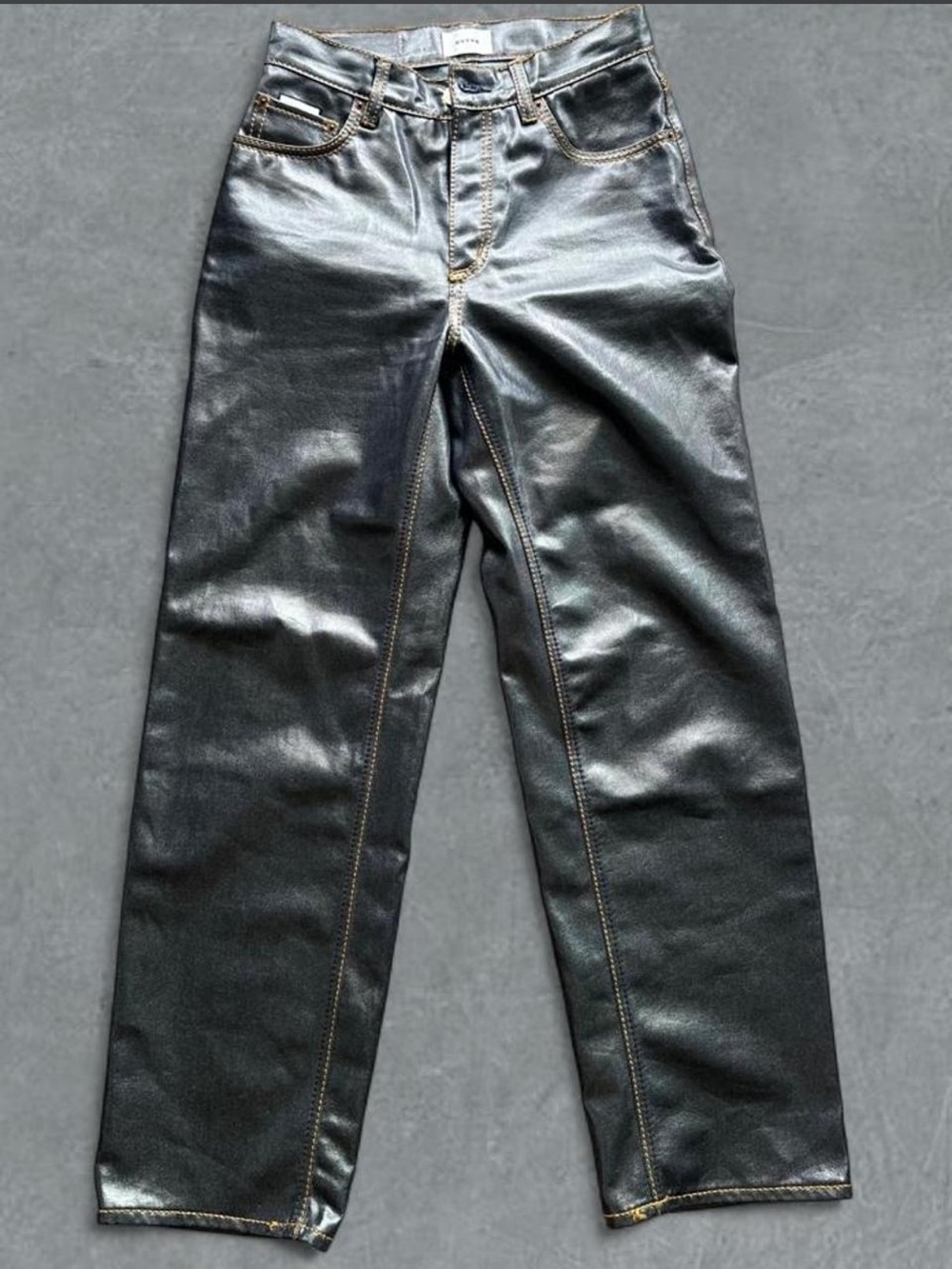 Eytys Women's Navy Coated Straight-Leg Jeans - Picture 9 of 11